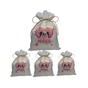 Saquinho de Tecido Personalizado – Sua Foto Aqui  Dia Das Maes